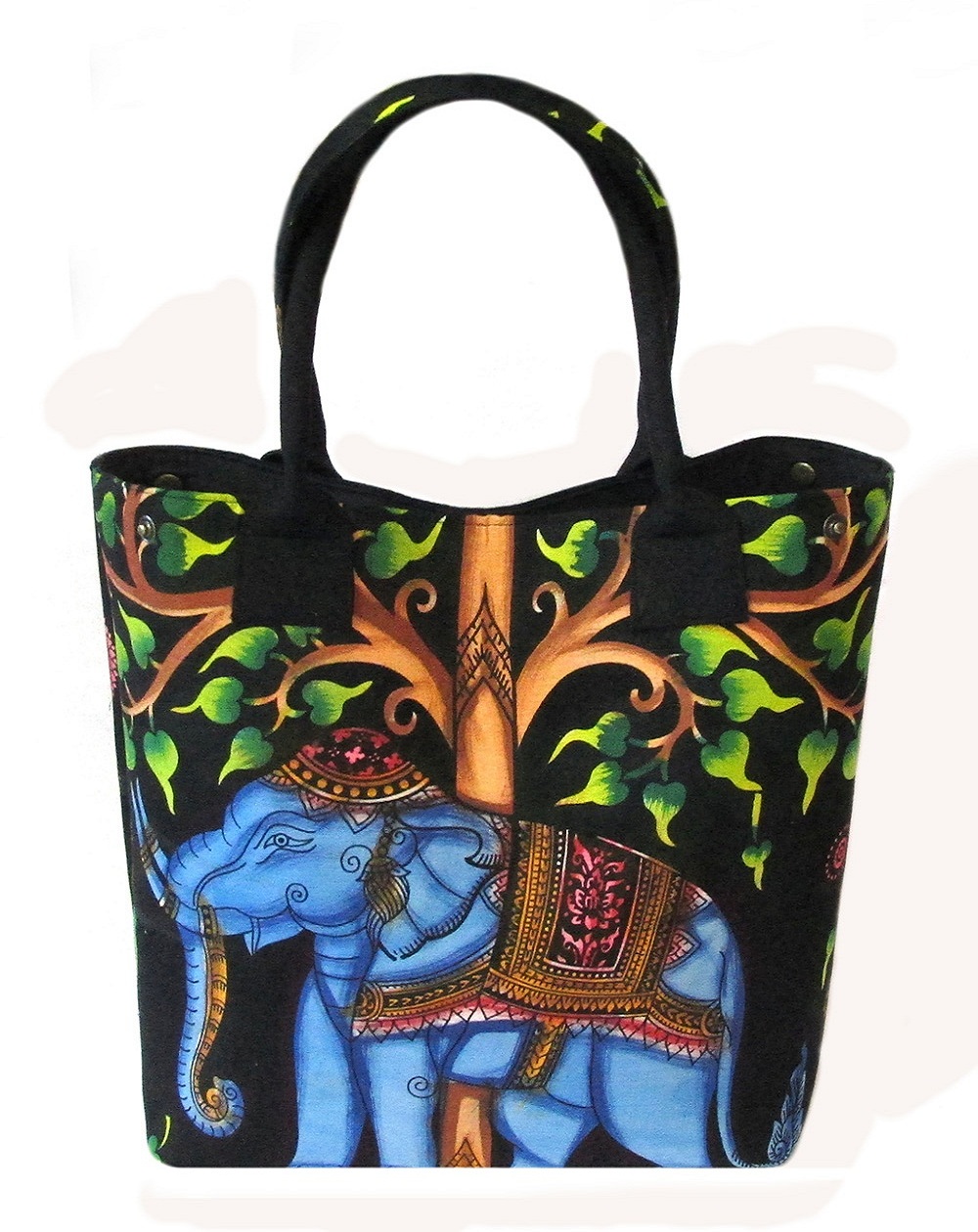 Elephant Print Cotton Handbag – Ample Royal